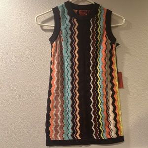 Missoni knit Chevron pattern multi color tank
